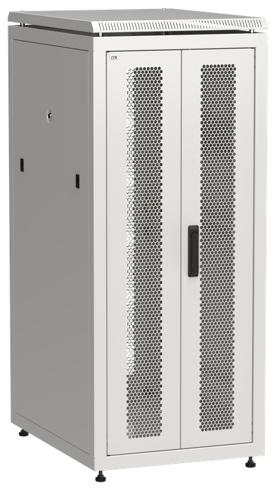 ITK LINEA N Шкаф сетевой 19" 28U 600х800мм двери передняя перфорированная задняя двустворчатая перфорированная серый