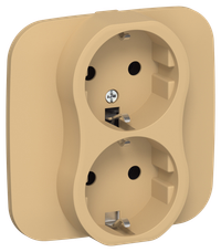 FLITE Розетка 2-местная с заземлением без защитных шторок 16А РС12-0-А-ФлШм шамуа IEK