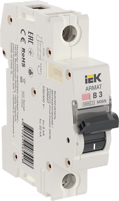ARMAT Автоматический выключатель M06N 1P B 3А IEK