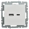 BRITE USB socket A+C 18W RYu11-1-BrB white IEK2