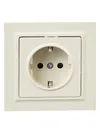 BRITE 1-gang earthed socket with protective shutters 16A, complete PCP14-1-0-BrKr beige IEK2