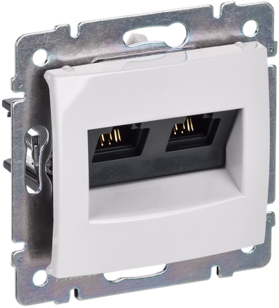 VALENA Розетка компьютерная двойная RJ45 категория 5Е UTP с захватами белый