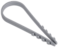 Дюбель-хомут 19х25мм для круглого кабеля нейлон серый (100шт/упак) GENERICA