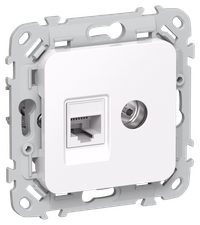 FLITE Розетка 2-местная RJ45/TV категория 5Е UTP РКТВ5е-2-0-ФлБ белый IEK