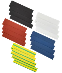 TTU set 8/4, 10/5, 12/6, 14/7 yellow-green, blue, red, black, white 20x8 cm/pack. IEK