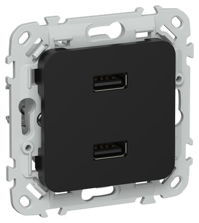 FLITE Розетка USB A+A 3,1А РЮ-2-ФлЧ черный IEK