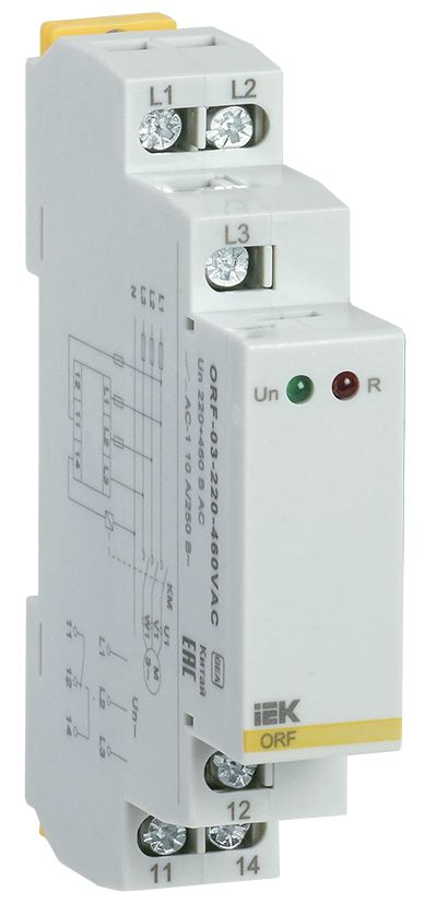 Реле контроля фаз ORF-03 трехфазное 220-460В AC IEK (ORF-03-220-460VAC)