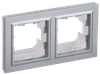 BRITE Рамка 2-местная IP44 РУ-2-БрА-44 алюминий IEK0