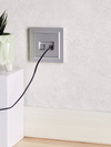 BRITE Розетка двойная RJ11+RJ45 кат.5E РК/Т12-БрА алюминий IEK7