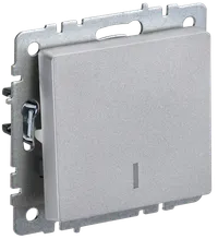 BRITE Single-button switch with LED indicator 10A VC10-1-1-BrA aluminium IEK