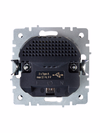 BRITE Розетка 1-местная с заземлением с защитными шторками 16А с USB A+A 5В 3,1А РЮш10-2-БрЖ жемчуг IEK3