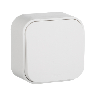 QUTEO Переключатель 1-клавишный для открытой установки схема 6 10АХ белый