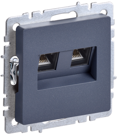 BRITE Розетка компьютерная двойная RJ45 кат.5E РК10-2-БрМ маренго IEK