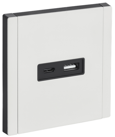 FORTE&PIANO Розетка USB A+C 3,1А FP250M металл белый IEK