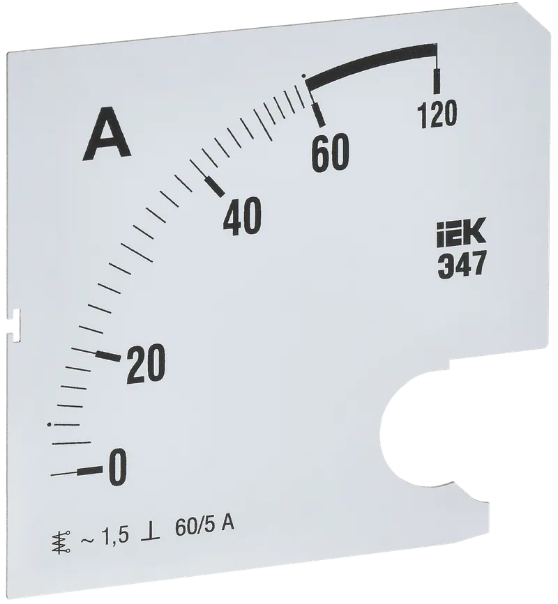 Шкала сменная для амперметра Э47 60/5А класс точности 1,5 96х96мм IEK