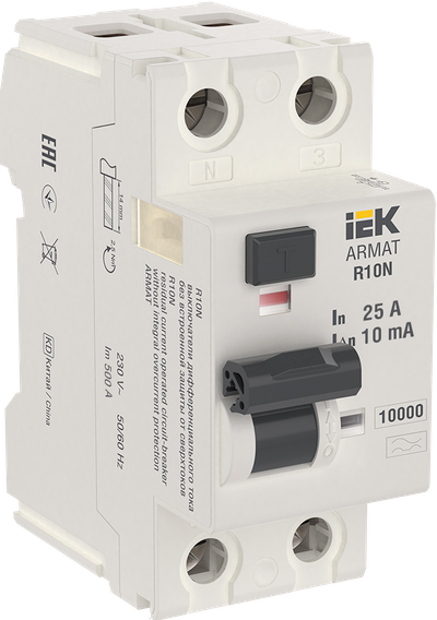 ARMAT RCCB R10N 2P 25A 10mA type A IEK
