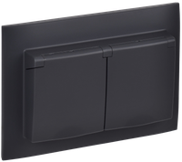 SKANDY Розетка 2-местная и крышкой 16А в сборе IP44 SK-R12G графит IEK