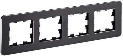 BRITE Рамка 4-местная РУ-4-1-Бр металл черный RE IEK