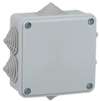 Junction box KM for exposed wiring 100h100h45mm IP44 6 inputs white IEK