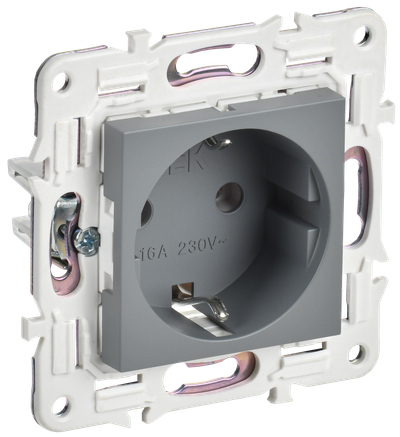 SKANDY Розетка с заземлением без защитных шторок 16А SK-R05Gr серый IEK