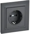 BRITE 1-gang earthed socket with protective shutters 16A, complete PCP14-1-0-BrG graphite IEK0