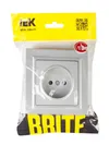 BRITE Socket 1-gang without earthing without protective shutters 10A assy. РСР10-1-0-BrА aluminum IEK5