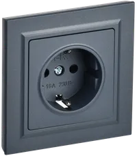 BRITE 1-gang earthed socket with protective shutters 16A, complete PCP14-1-0-BrM marengo IEK