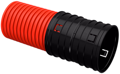 ELASTA Труба гофрированная двустенная жесткая ПНД d=160мм красная (5,7м) IEK
