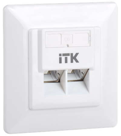 ITK Внутренняя информационная розетка RJ45 кат.6 FTP 2 порта