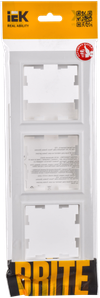 BRITE Рамка 3-местная РУ-3-БрАБ арктический белый IEK1