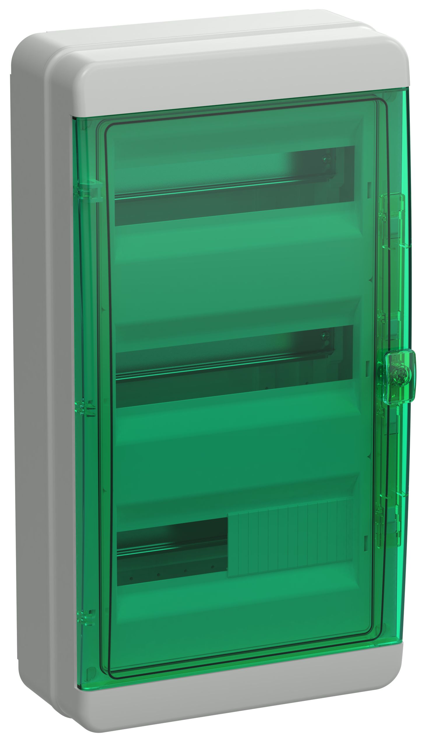 TEKFOR Корпус пластиковый КМПн-36 IP65 зеленая прозрачная дверь IEK (TF5-KP72-N-36-65-K03-K06)