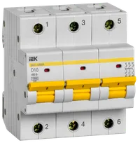 Circuit breaker VA47-100MA without thermal release 3P 10A 10kA D IEK