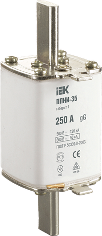 Плавкая вставка предохранителя ППНИ-35 габарит 1 250А IEK