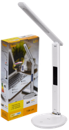 LIGHTING Светильник светодиодный настольный 2011 7Вт на подставке QI-заряд USB-выход кожа белый IEK2