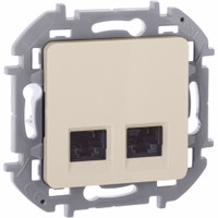INSPIRIA Розетка компьютерная двойная RJ45 категория 6 UTP слоновая кость