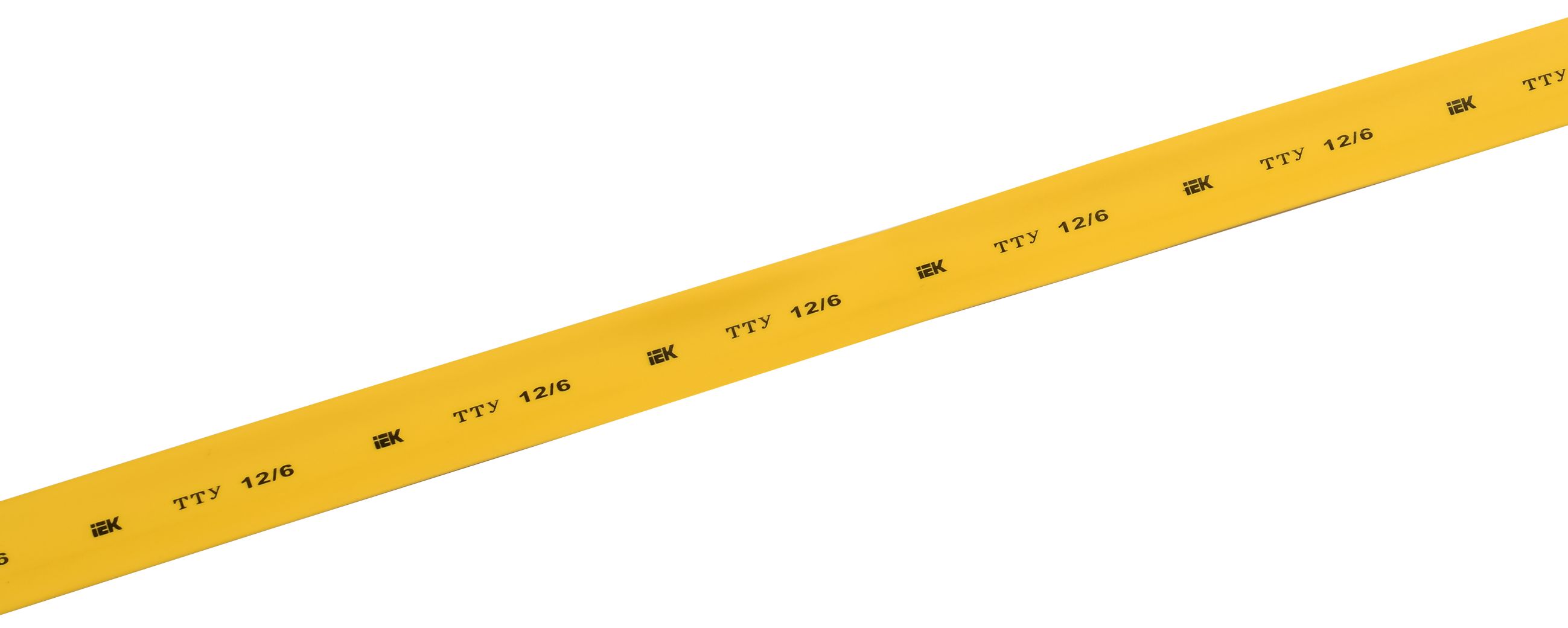 Трубка термоусадочная ТТУ нг-LS 12/6 желтая (100м/упак) IEK (UDRS-D12-100-K05)