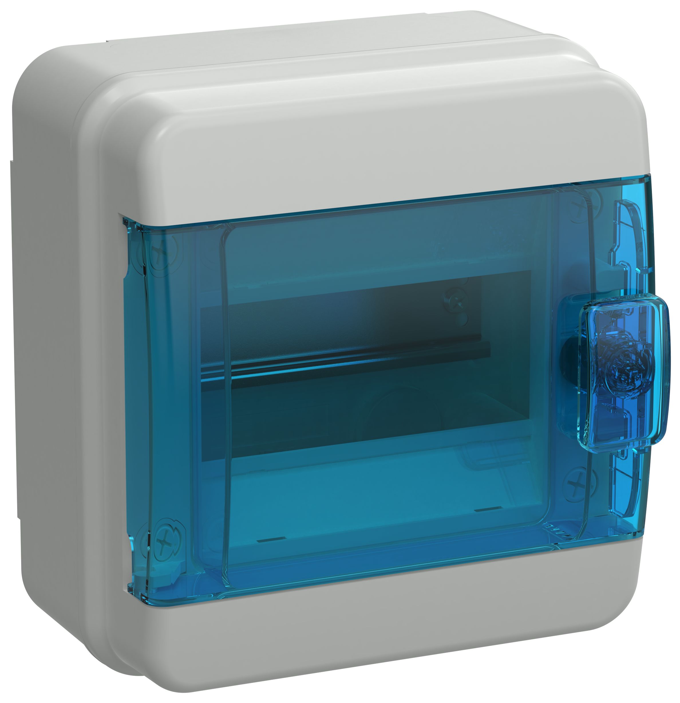 TEKFOR Корпус пластиковый КМПн-6 IP65 синяя прозрачная дверь IEK (TF5-KP72-N-06-65-K03-K07)