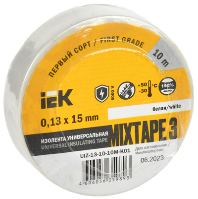 MIXTAPE 3 Изолента 0,13х15мм белая 10м IEK