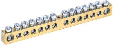 Шина PEN "земля-ноль" 8х12мм 14/1 (14групп/крепеж по центру) IEK