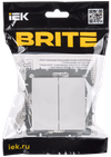 BRITE Выключатель 2-клавишный перекрестный 10А ВС10-2-3-БрБ белый IEK1