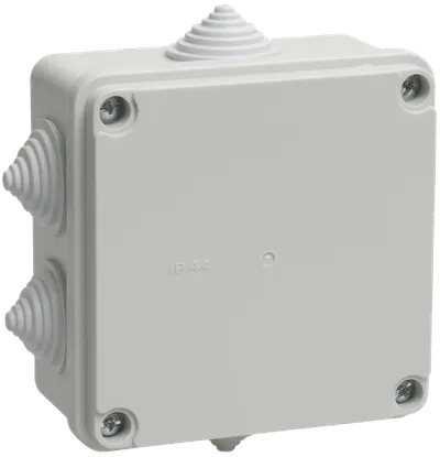 Коробка распаячная КМ41234 для открытой проводки 100х100х50мм IP55 6 гермовводов серая IEK