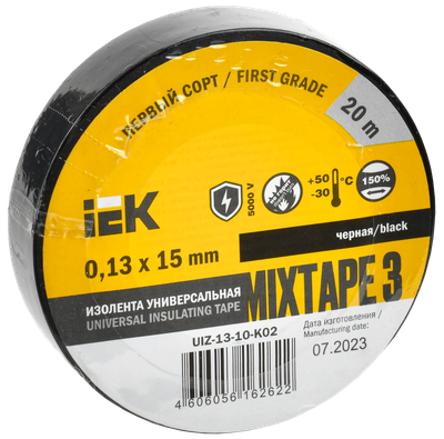 MIXTAPE 3 Изолента 0,13х15мм черная 20м IEK