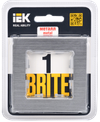 BRITE Рамка 1 -местная РУ-1-1-БрА металл алюминий IEK1