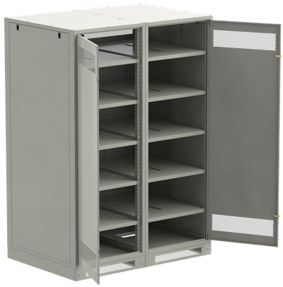 ITK LINEA B Шкаф аккумуляторный (пустой) 2000х1400х950мм двустворчатая металлическая дверь серый