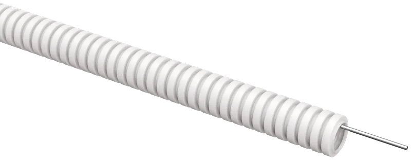 ELASTA Corrugated PVC pipe d=16mm with probe white (100m) IEK