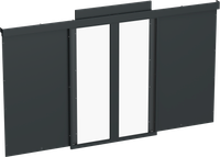 ITK by ZPAS Дверь раздвижная изолированного коридора для шкафов 45U 1000мм на ножках черная (2шт/компл) РФ