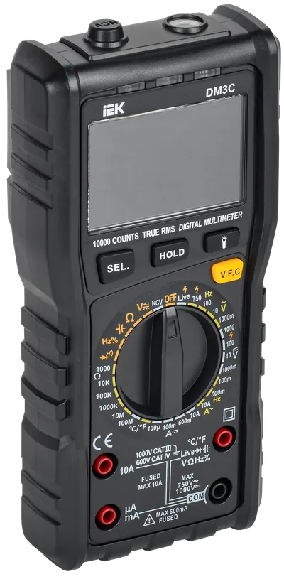 The ARMA2L 5 Series DM3C Digital Multimeter is a multi-function, high-accuracy multimeter with true RMS (True RMS) measurement. The multimeter has mechanical strength, and the body parts made of insulating material have the properties of heat resistance. 
 The measurement range is automatic / manual.