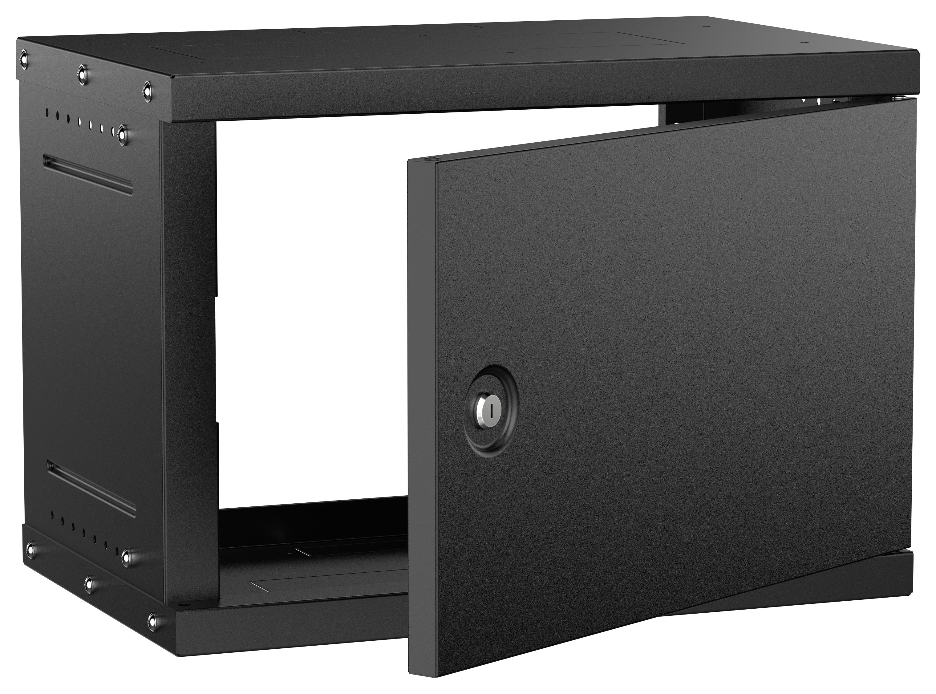 Шкаф настенный 6U 550х350мм металическая дверь черный GENERICA (LWE5-06U53-MF-G)
