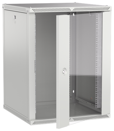 ITK LINEA W Шкаф настенный 15U 600х600мм дверь стекло серый 2.0