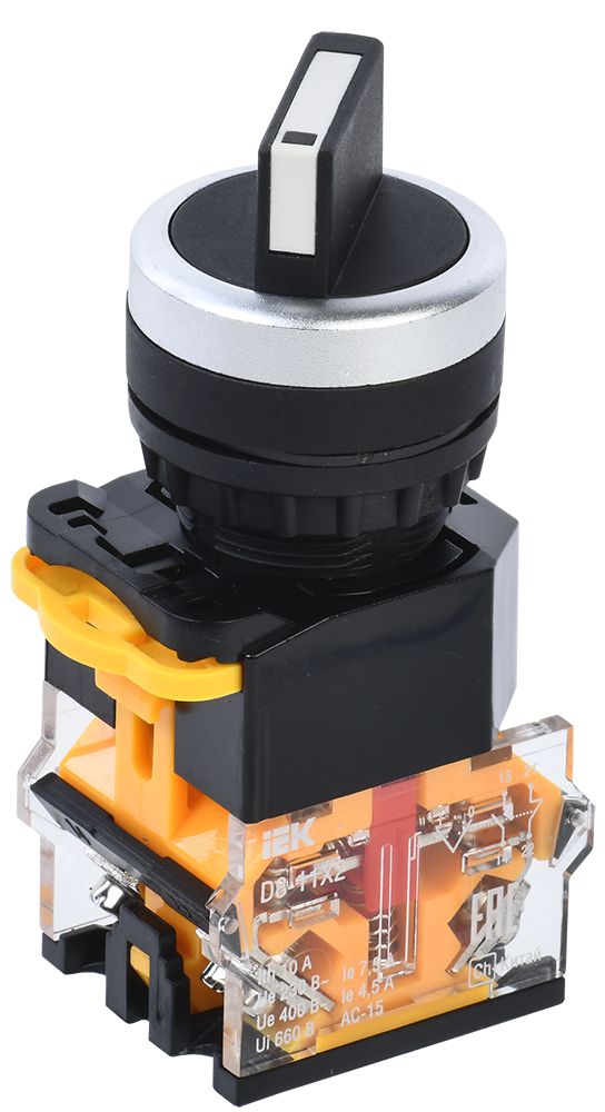 Переключатель D8-11X2 на 2 положения 1NO+1NC черный IEK (BSW30-11X2-3-24-2-K02)